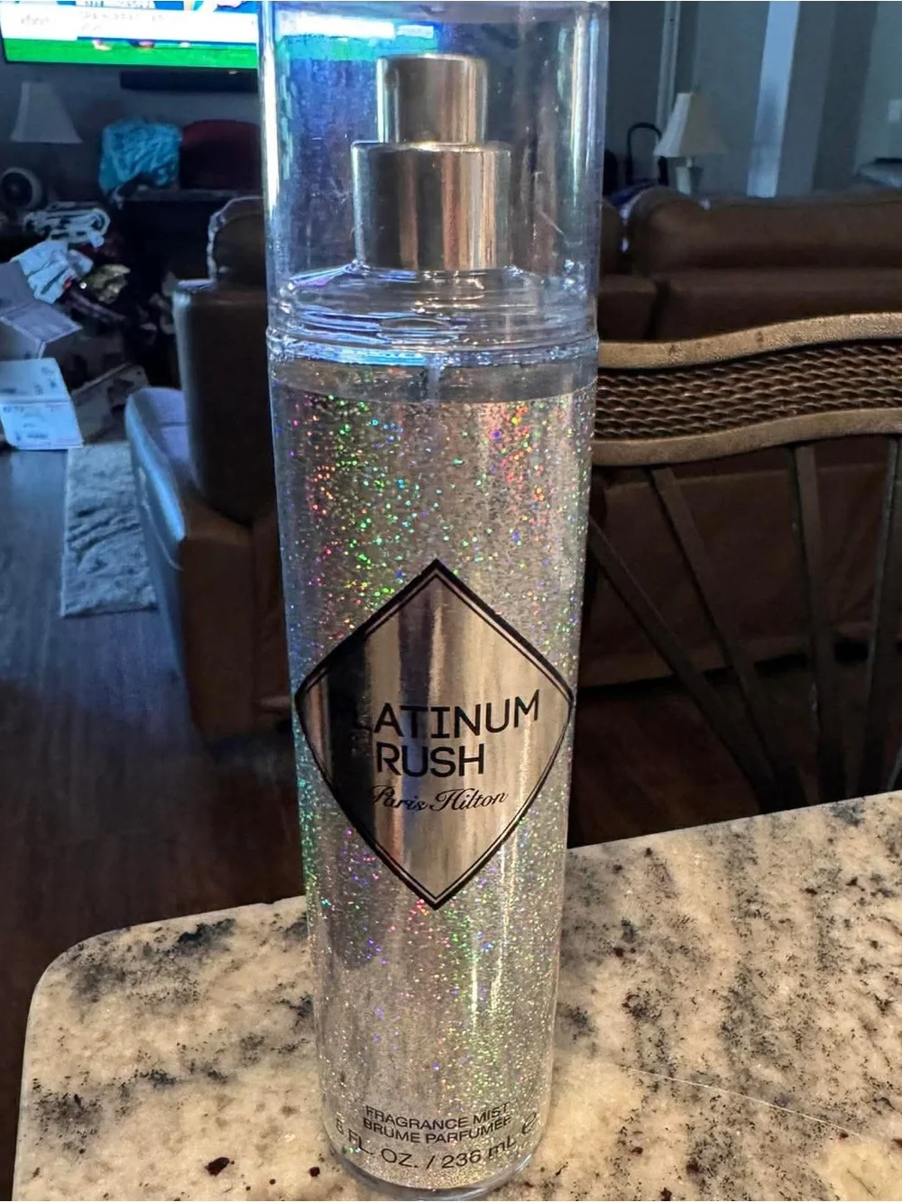 Paris Hilton Platinum Rush Glitter Silver Fragrance Mist floral and fruity